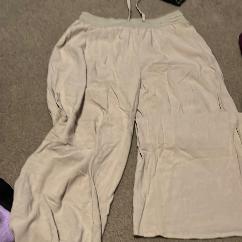 Easel Cream Wide Leg Pants